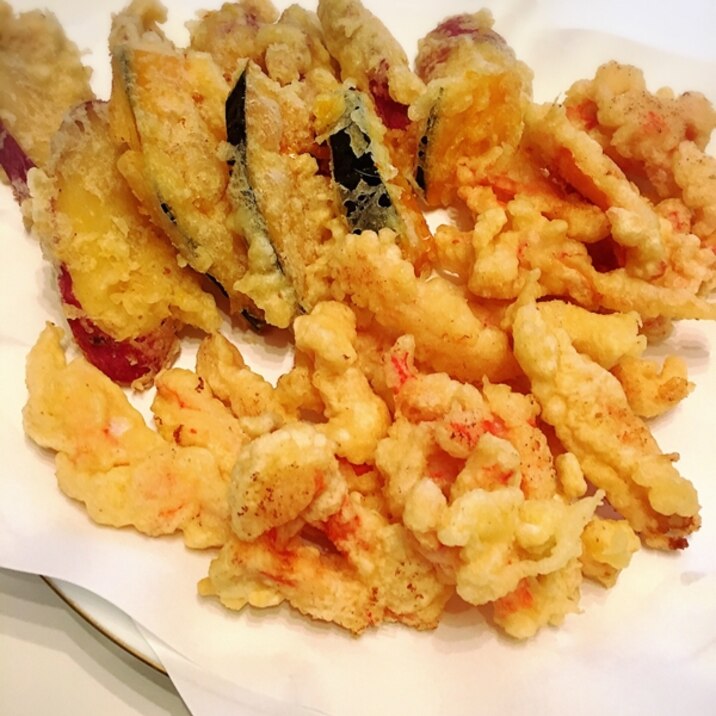 ズワイ蟹と野菜の天ぷら
